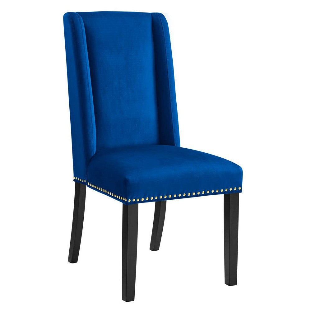 Baron Performance Velvet Dining Chairs - Set of 2 - No Shipping Charges MDY-EEI-5012-BLU