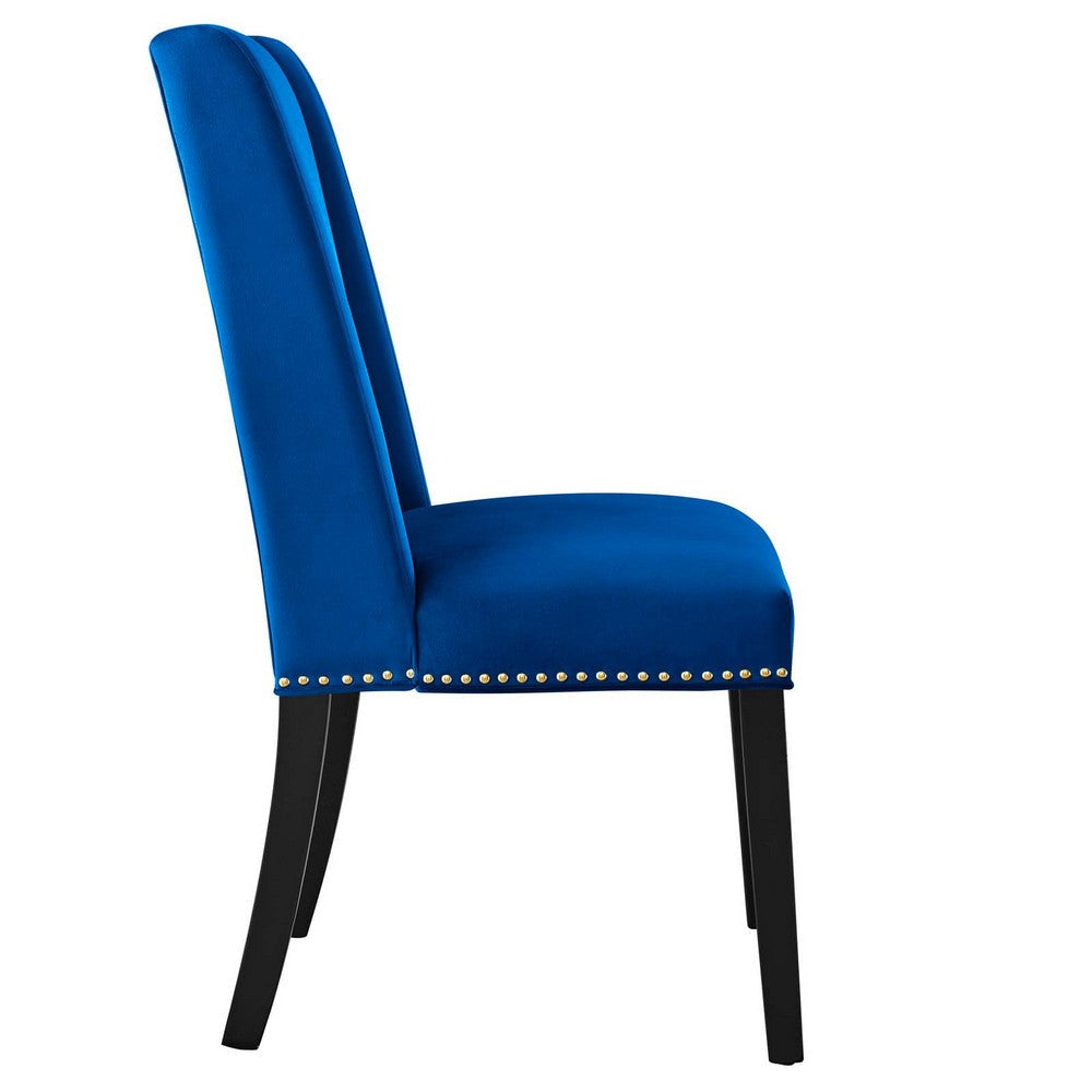 Baron Performance Velvet Dining Chairs - Set of 2 - No Shipping Charges MDY-EEI-5012-BLU