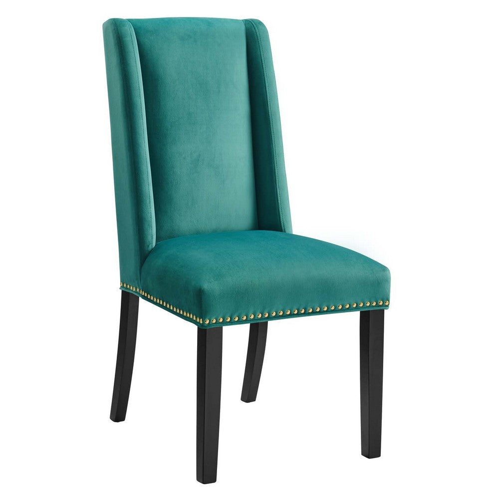 Baron Performance Velvet Dining Chairs - Set of 2 - No Shipping Charges MDY-EEI-5012-BLU