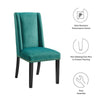 Baron Performance Velvet Dining Chairs - Set of 2 - No Shipping Charges MDY-EEI-5012-BLU