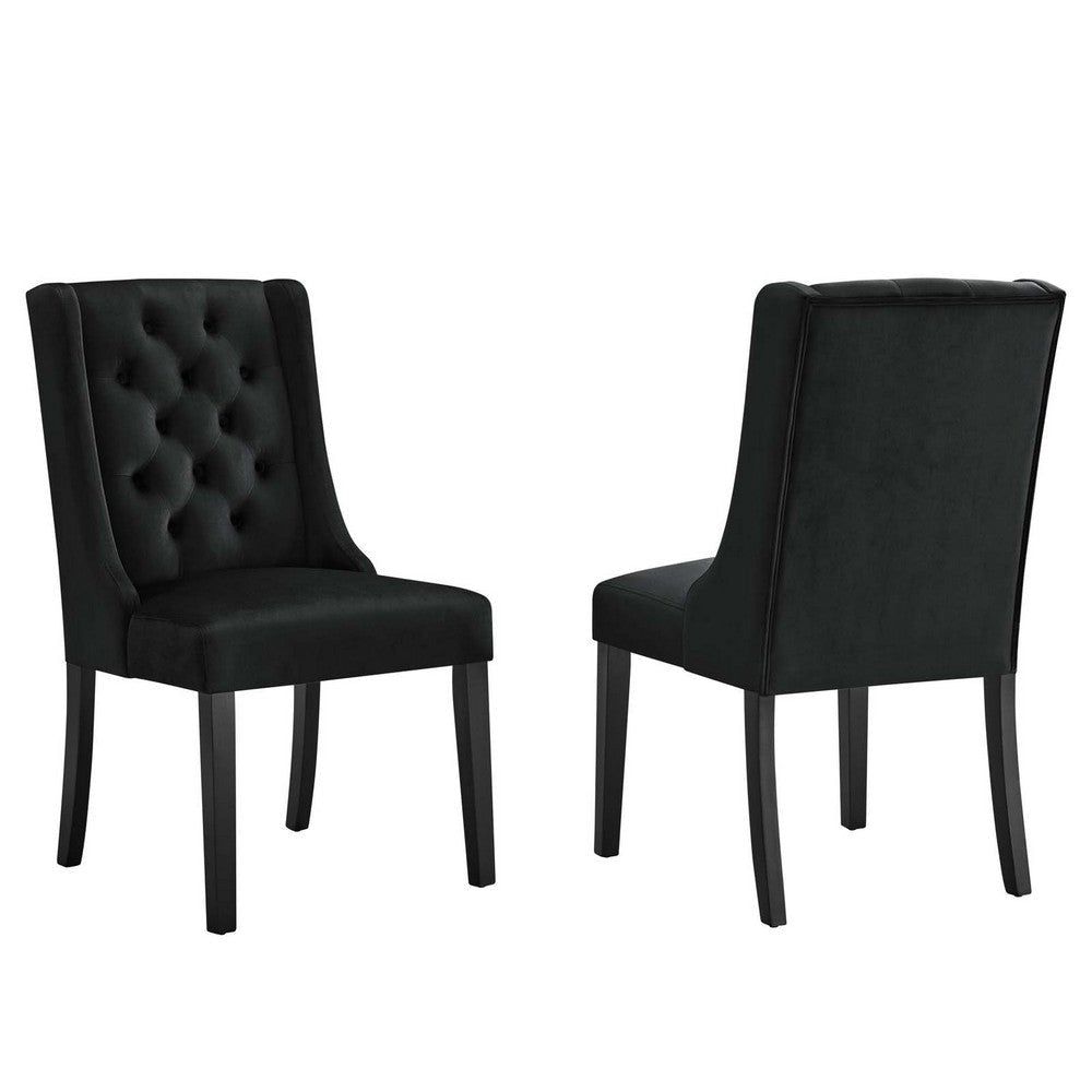 Baronet Performance Velvet Dining Chairs - Set of 2 - No Shipping Charges MDY-EEI-5013-BLK