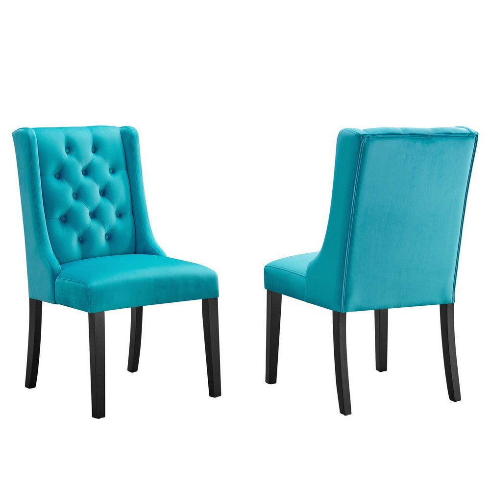 Modway Baronet Performance Velvet Set of 2 Dining Chair, Blue