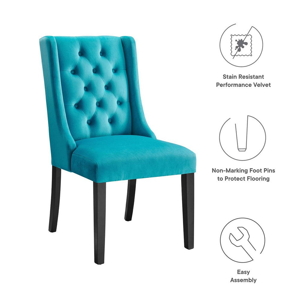 Modway Baronet Performance Velvet Set of 2 Dining Chair Blue MDY-EEI-5013-BLU