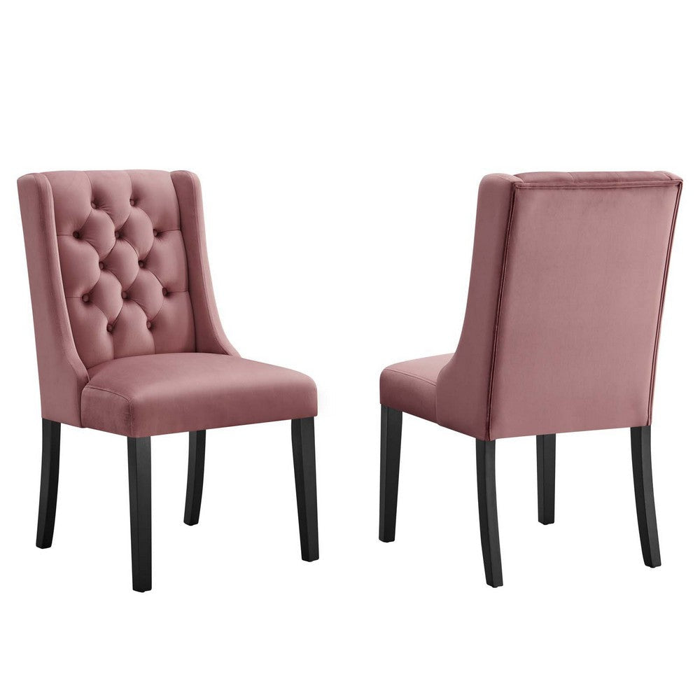 Modway Baronet Performance Velvet Set of 2 Dining Chair, Dusty Rose