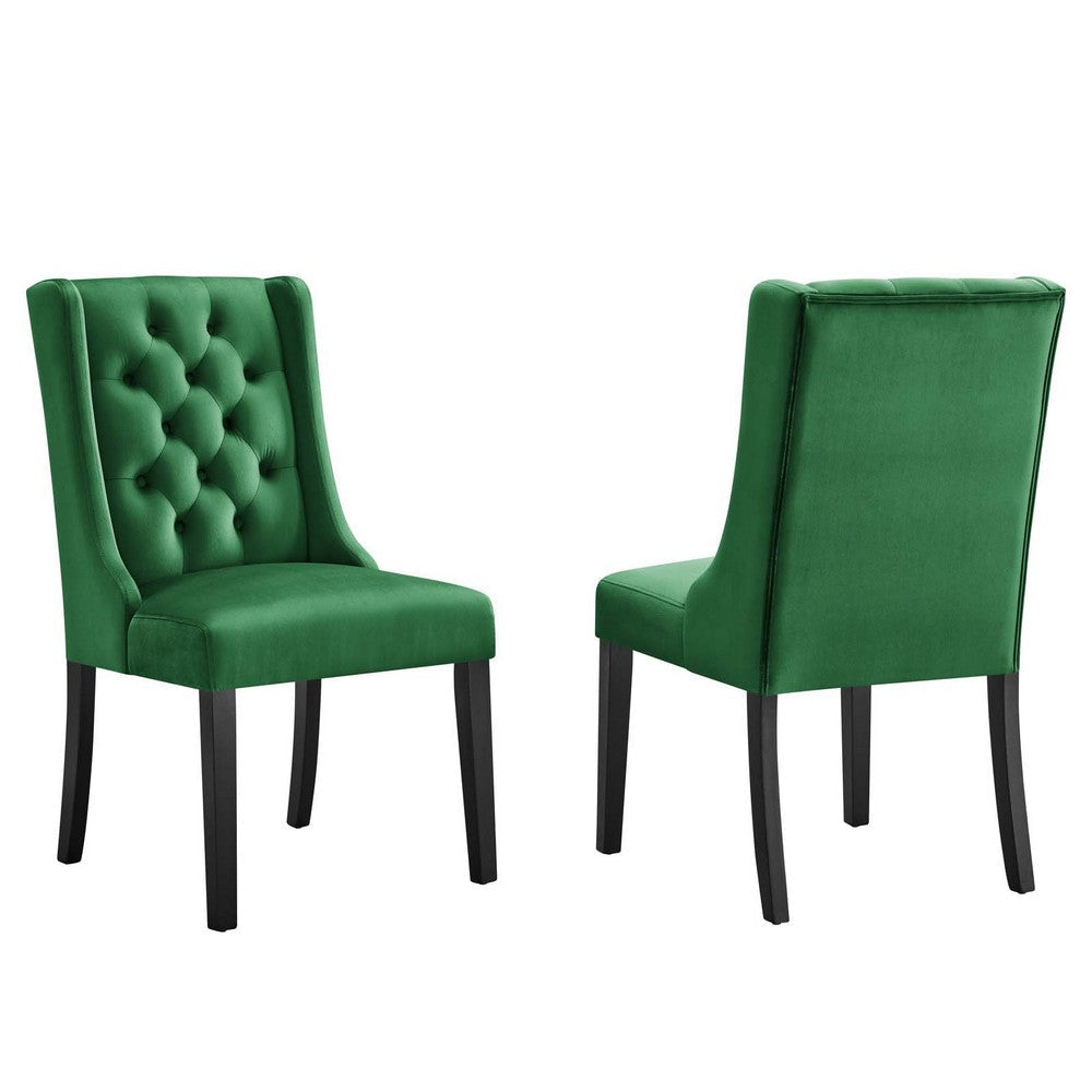 Baronet Performance Velvet Dining Chairs - Set of 2 - No Shipping Charges MDY-EEI-5013-BLK