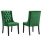 Modway Baronet Performance Velvet Set of 2 Dining Chair, Emerald