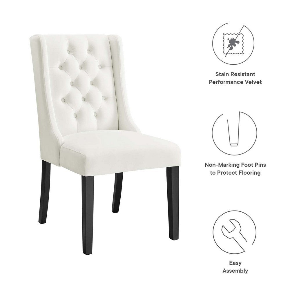 Modway Baronet Performance Velvet Set of 2 Dining Chair White MDY-EEI-5013-WHI