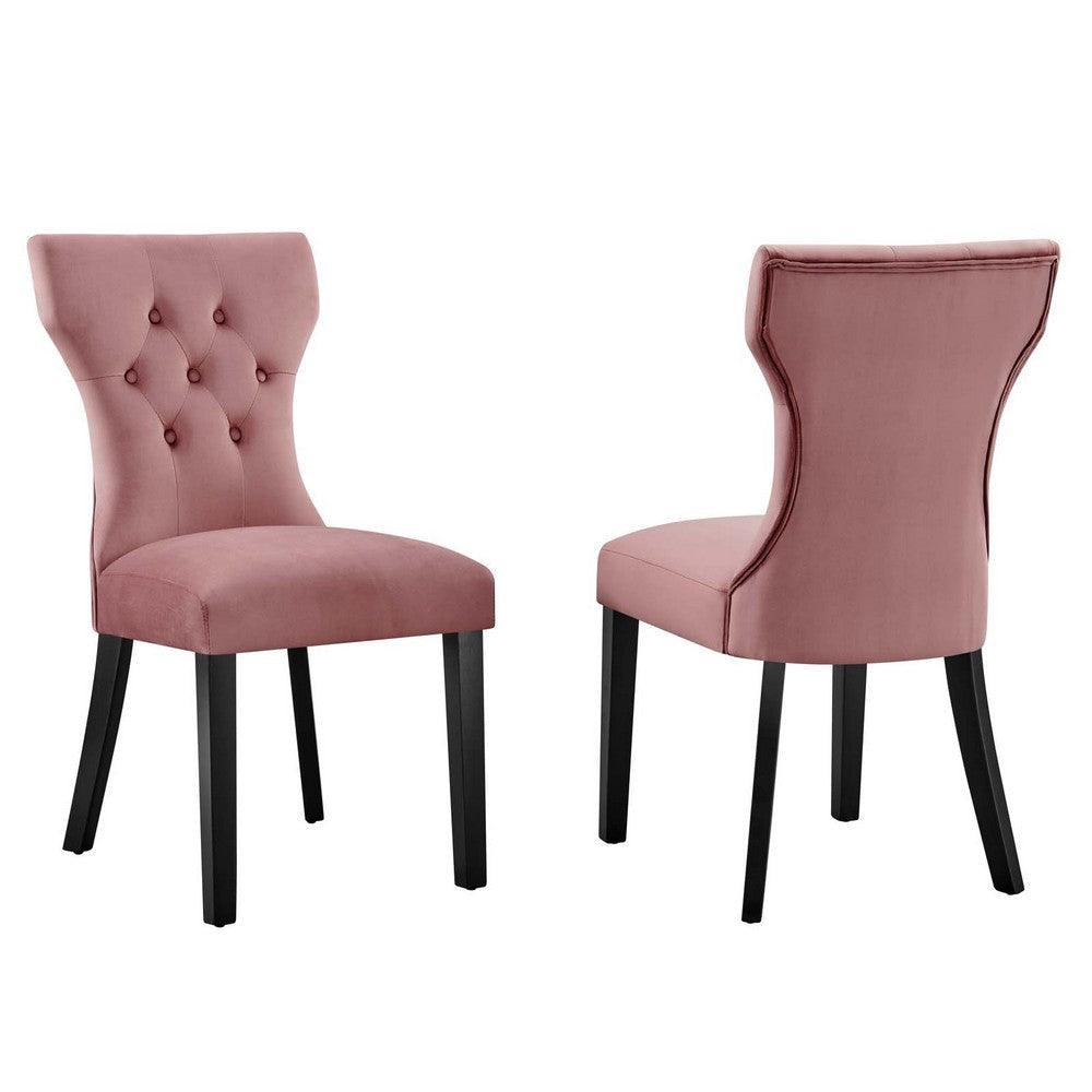 Silhouette Performance Velvet Dining Chairs - Set of 2 - No Shipping Charges