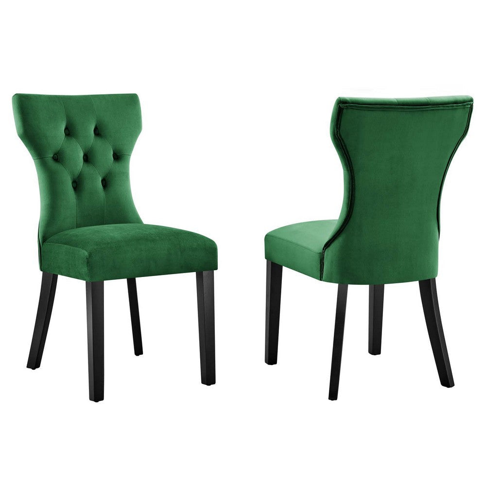 Silhouette Performance Velvet Dining Chairs - Set of 2 - No Shipping Charges