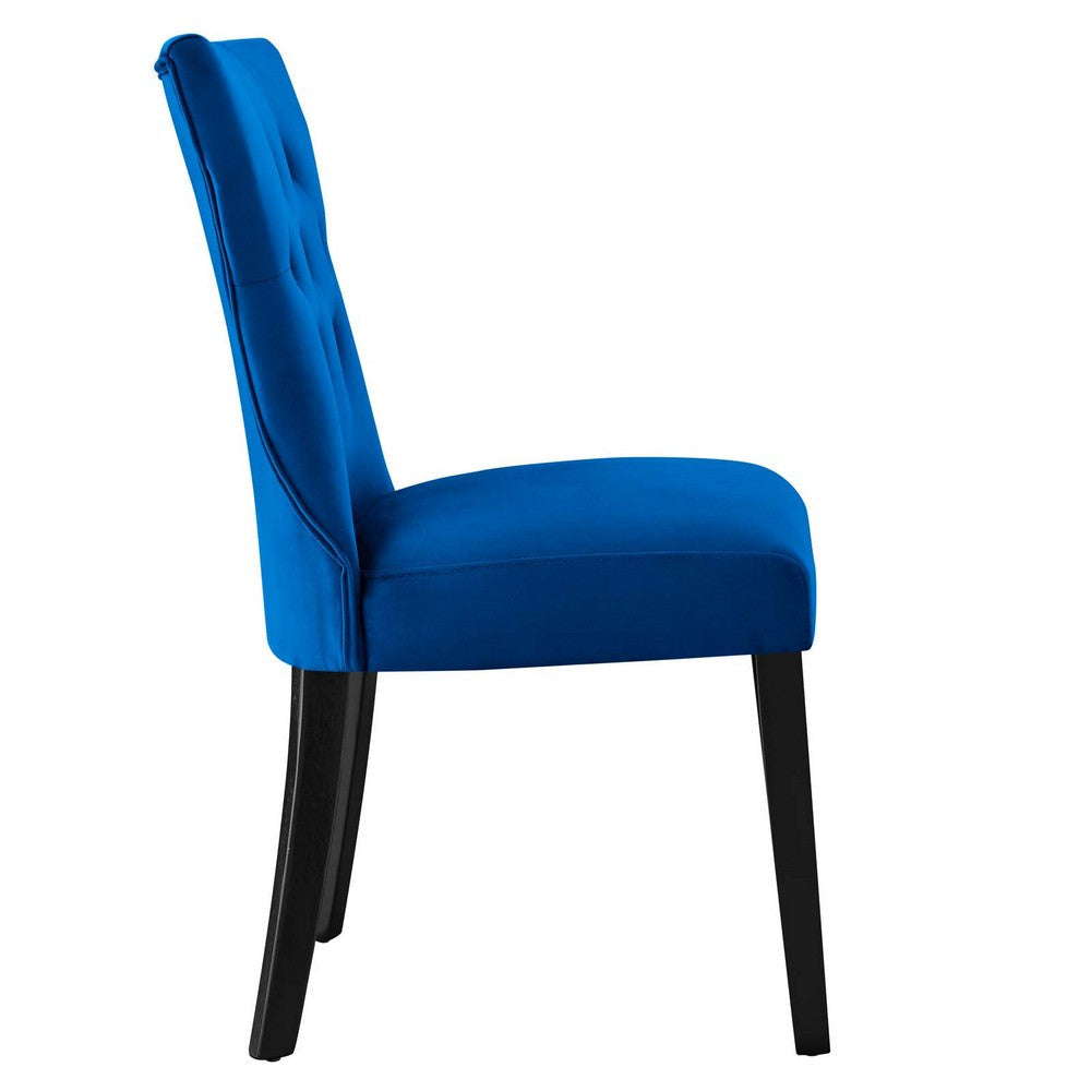 Silhouette Performance Velvet Dining Chairs - Set of 2 - No Shipping Charges MDY-EEI-5014-BLU