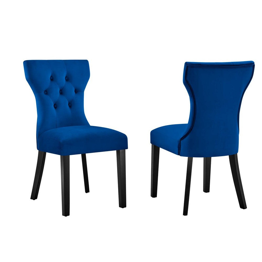 Silhouette Performance Velvet Dining Chairs - Set of 2 - No Shipping Charges