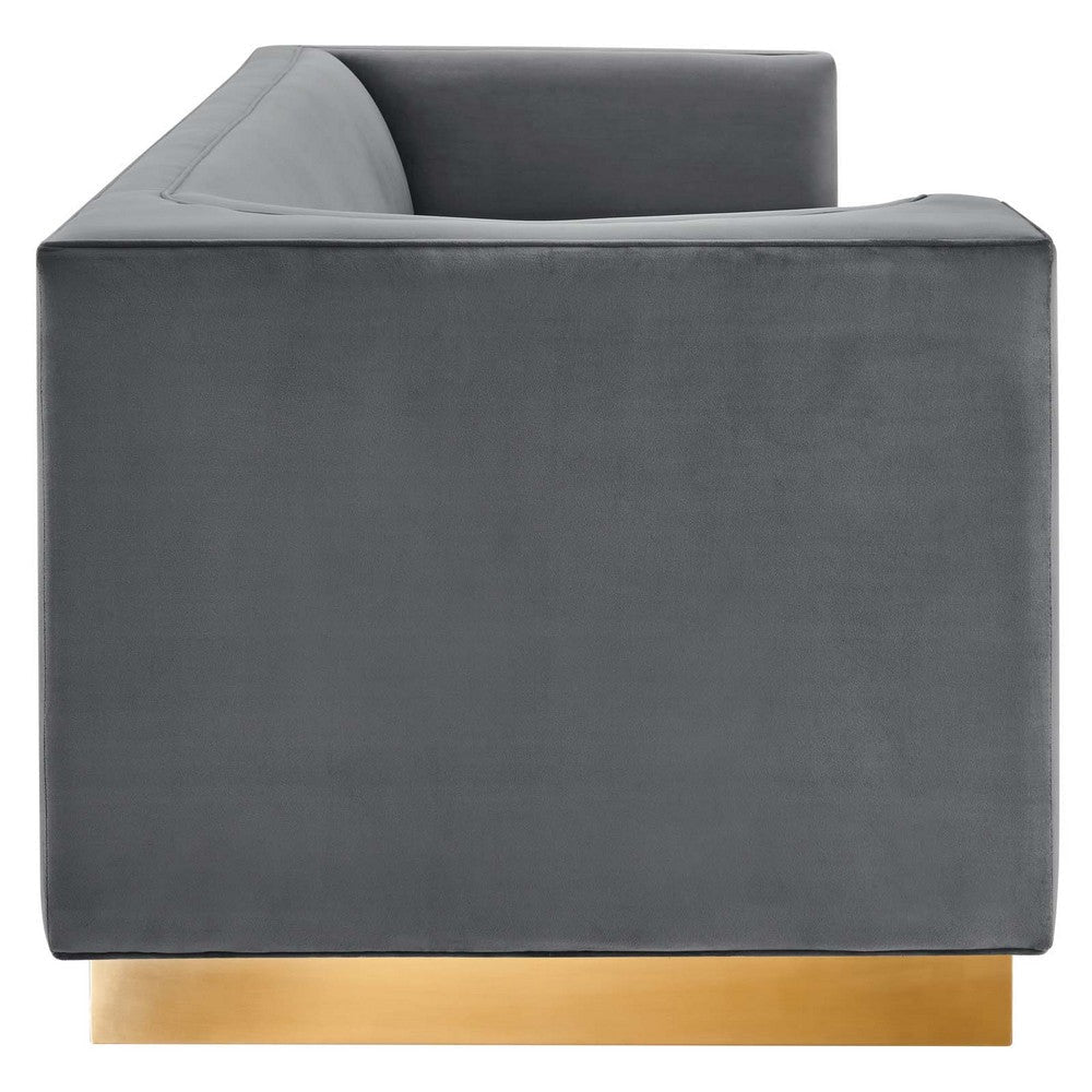 Modway Marchesa Upholstered Performance Velvet Sofa Gray MDY-EEI-5016-GRY