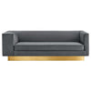 Modway Marchesa Upholstered Performance Velvet Sofa Gray MDY-EEI-5016-GRY