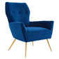 Modway Renata Button Tufted Performance Velvet Armchair, Navy