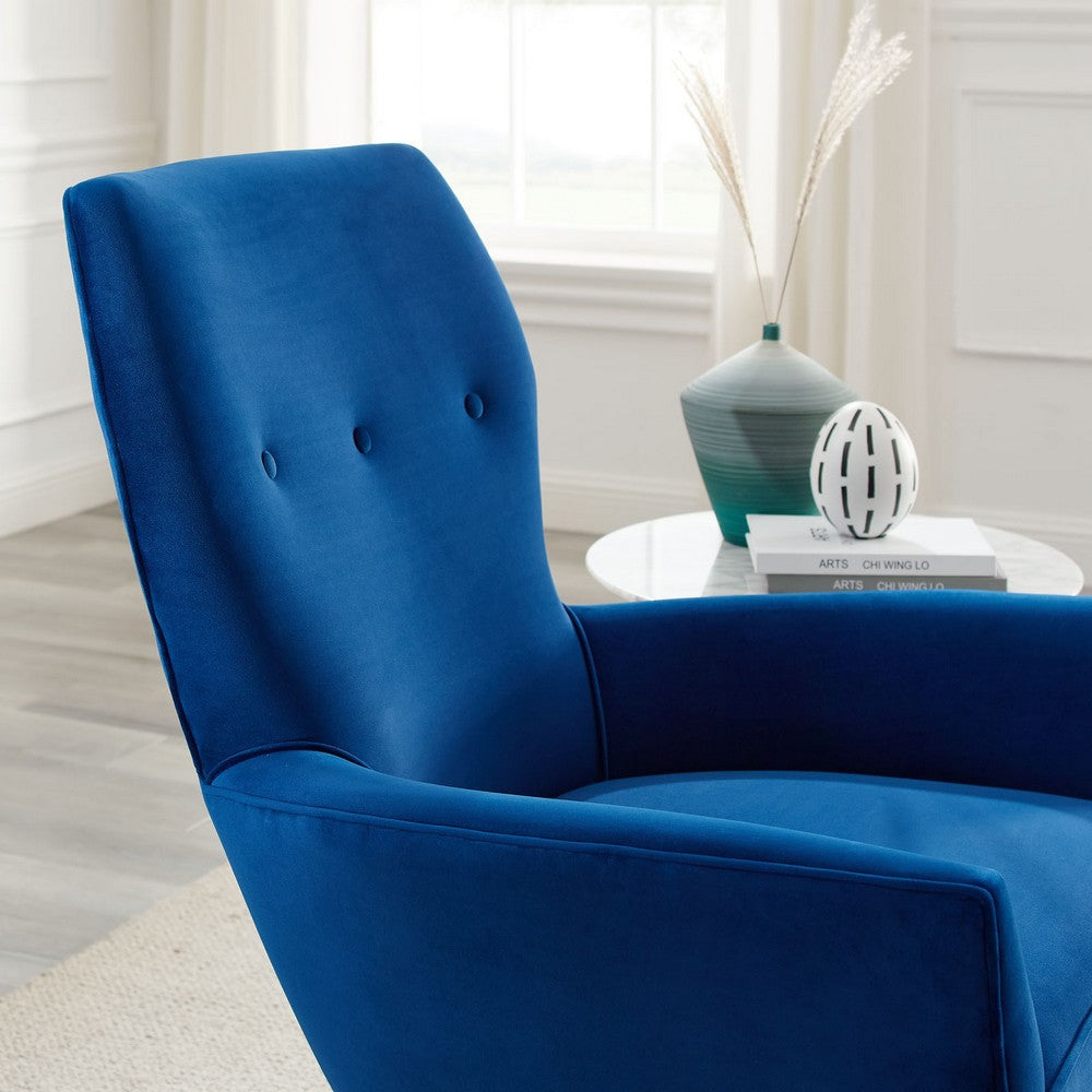 Modway Renata Button Tufted Performance Velvet Armchair Navy MDY-EEI-5020-NAV