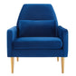 Liliana Performance Velvet Armchair - No Shipping Charges MDY-EEI-5021-NAV