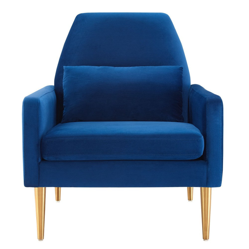 Liliana Performance Velvet Armchair - No Shipping Charges MDY-EEI-5021-NAV