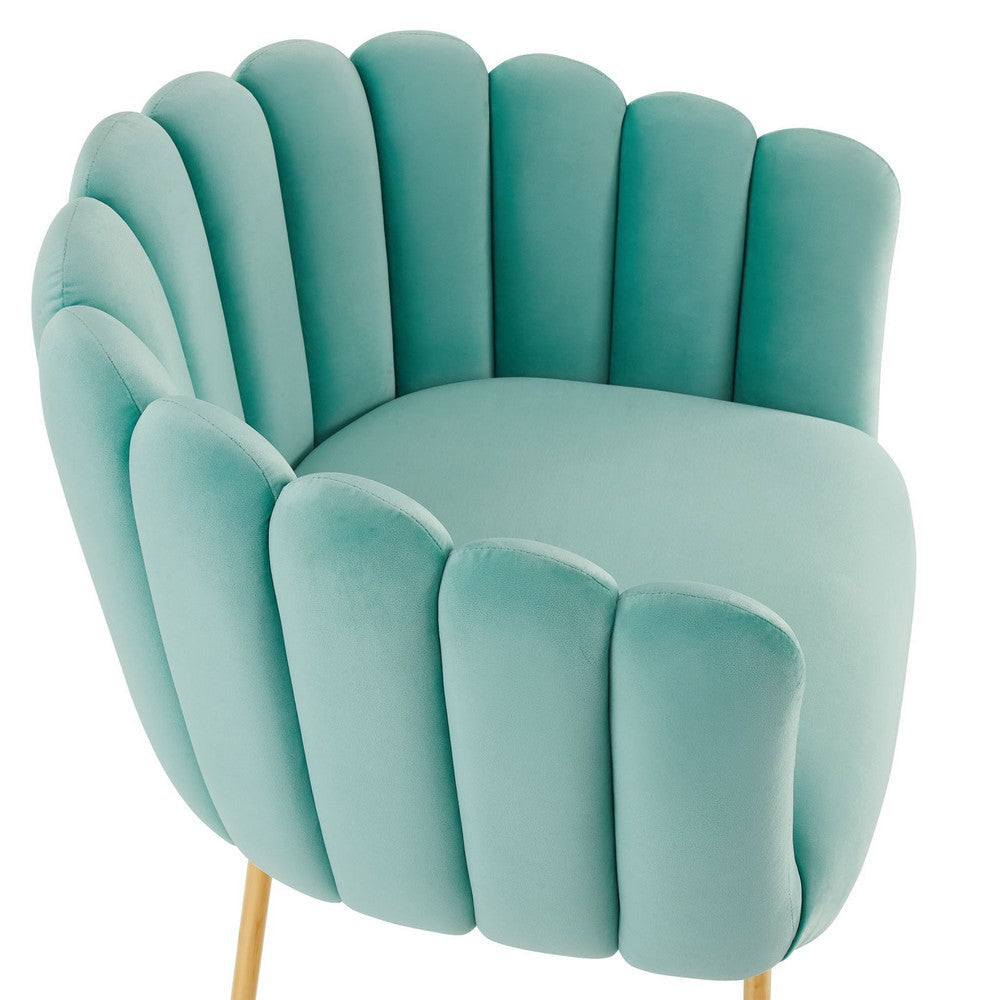 Sanna Channel Tufted Performance Velvet Armchair - No Shipping Charges MDY-EEI-5024-GRY