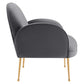 Transcend Performance Velvet Armchair - No Shipping Charges MDY-EEI-5026-GRY