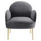 Transcend Performance Velvet Armchair - No Shipping Charges MDY-EEI-5026-GRY