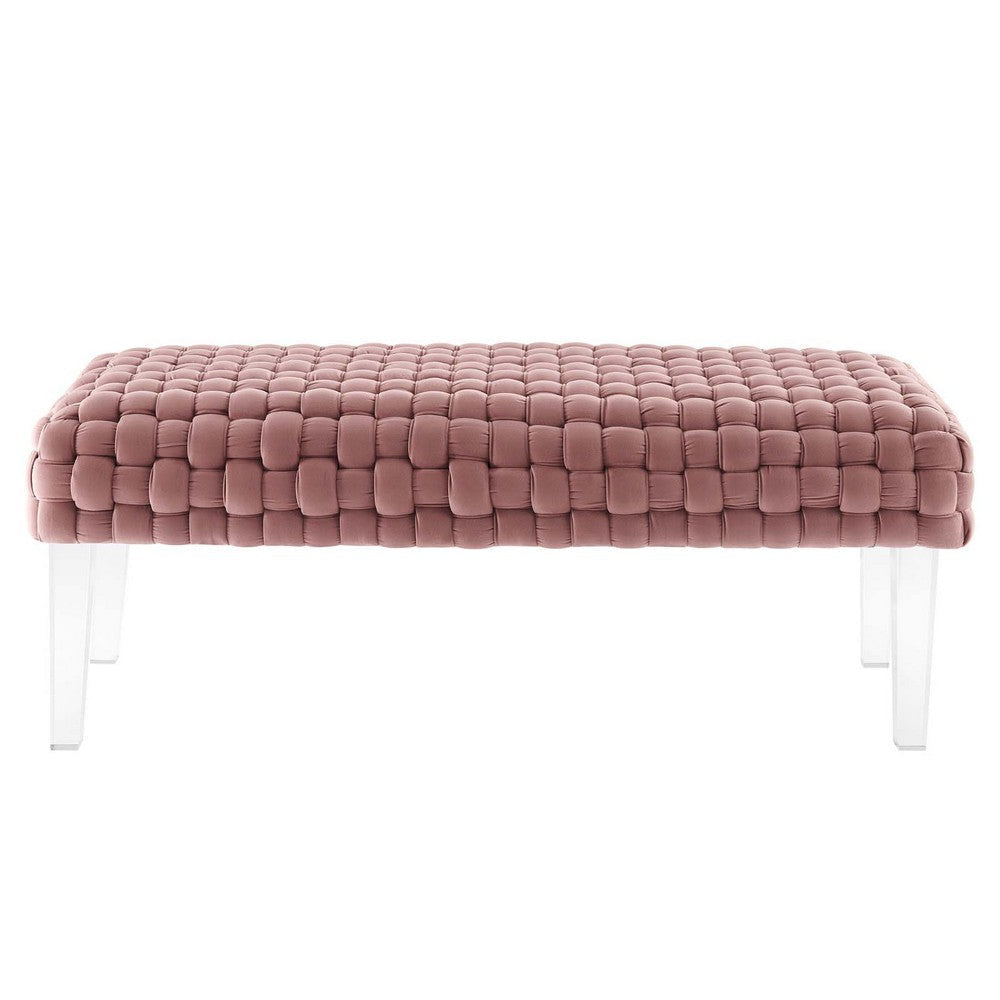 Prologue Woven Performance Velvet Ottoman - No Shipping Charges MDY-EEI-5037-DUS