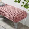 Prologue Woven Performance Velvet Ottoman - No Shipping Charges MDY-EEI-5037-DUS