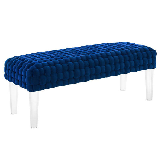 Modway EEI-5037-NAV Prologue Woven Performance Velvet Ottoman, Navy