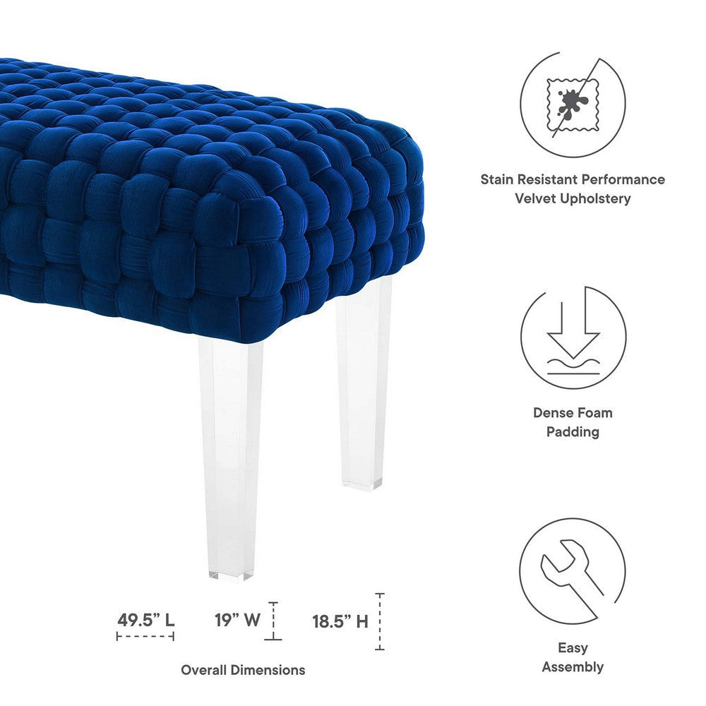 Prologue Woven Performance Velvet Ottoman - No Shipping Charges MDY-EEI-5037-DUS