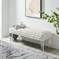 Prologue Woven Performance Velvet Ottoman - No Shipping Charges MDY-EEI-5037-WHI