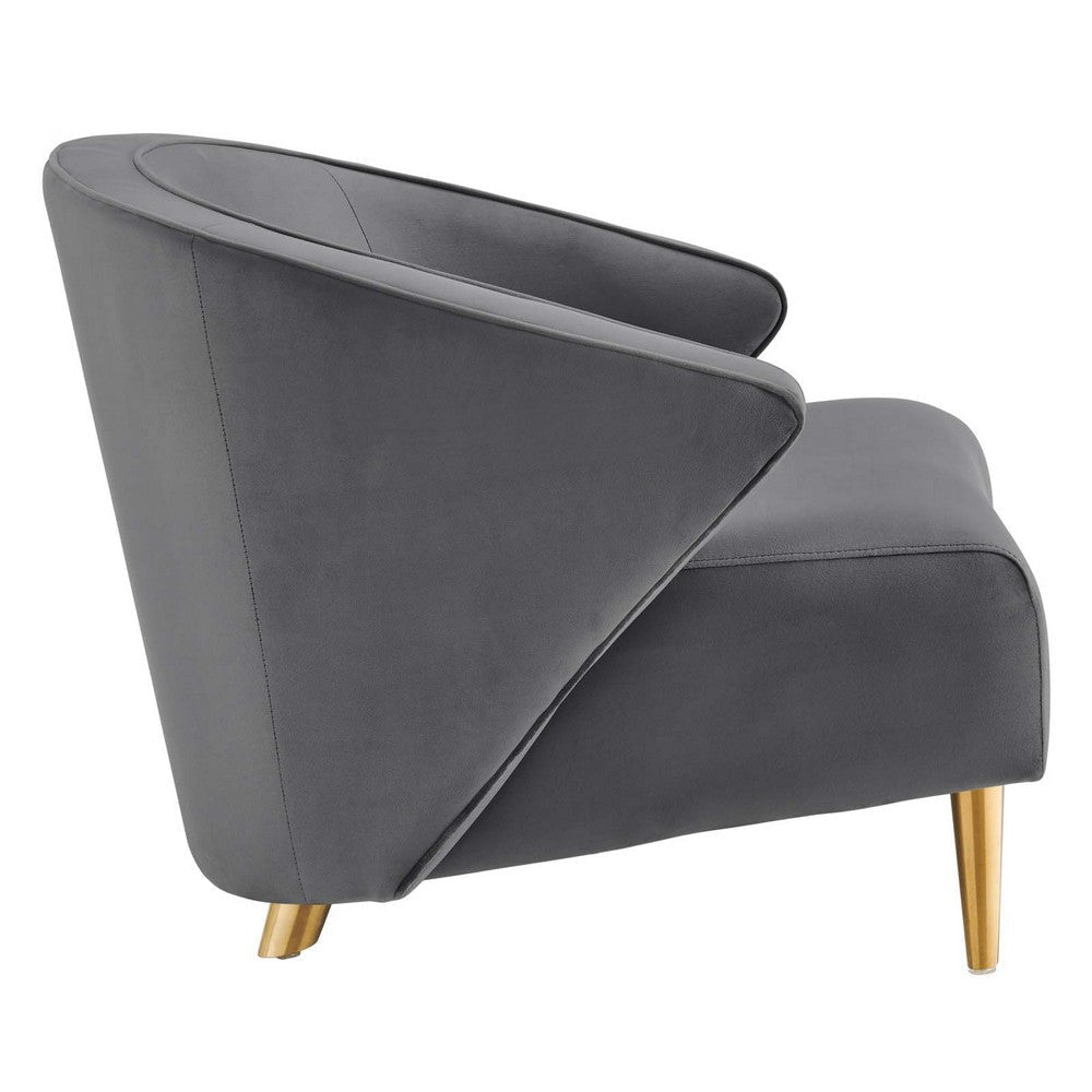 Odyssey Performance Velvet Armchair - No Shipping Charges MDY-EEI-5038-GRY