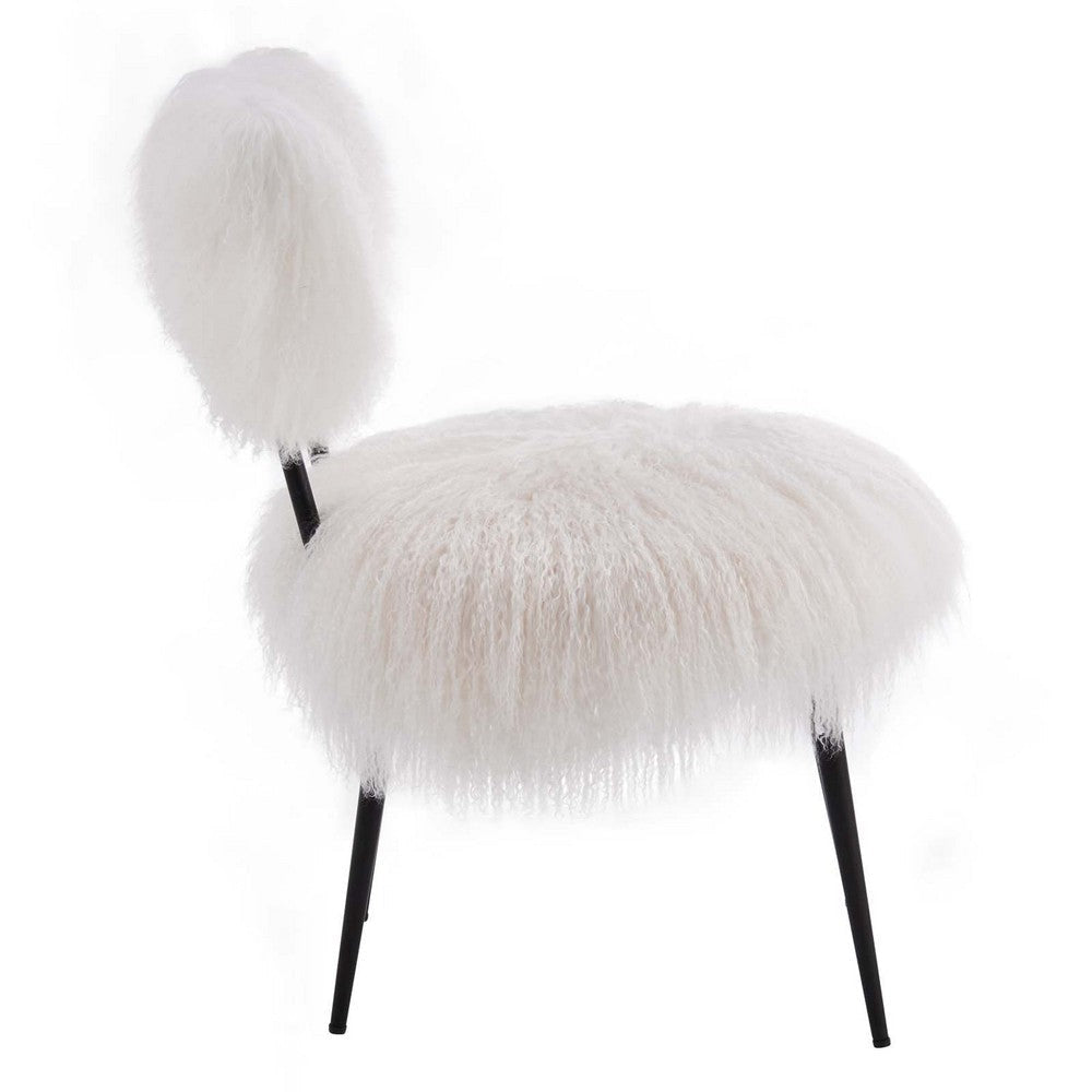 Skylar Sheepskin Chair - No Shipping Charges MDY-EEI-5039-WHI