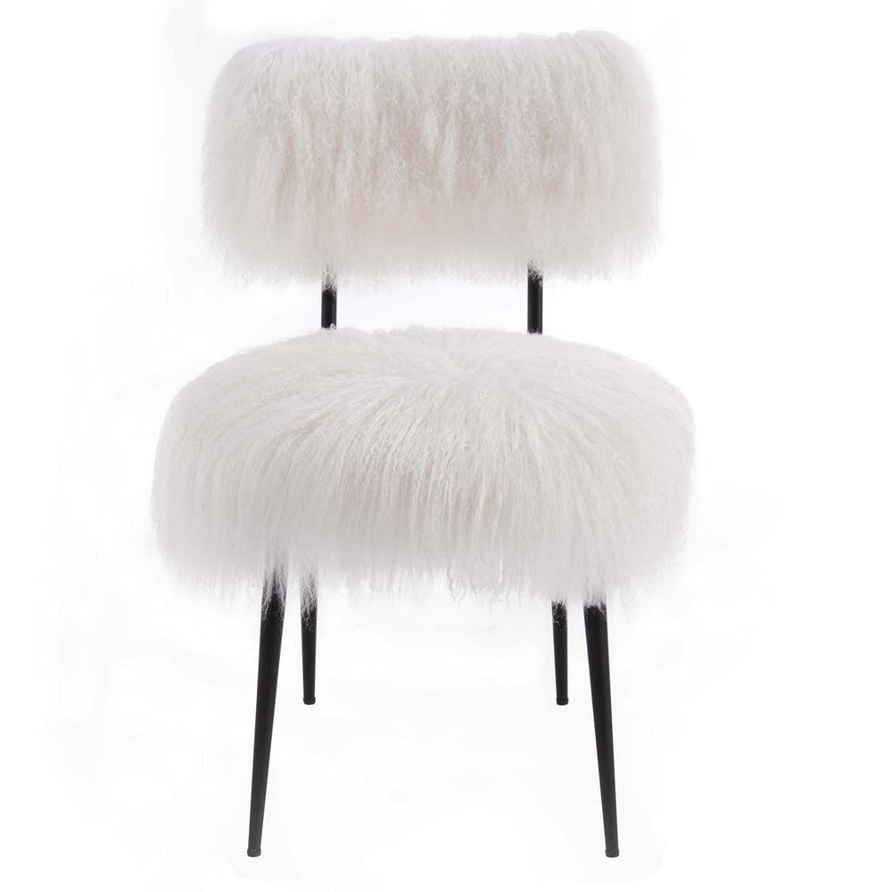 Skylar Sheepskin Chair - No Shipping Charges MDY-EEI-5039-WHI