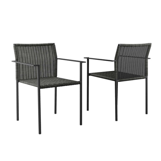 Modway Lagoon Outdoor Patio Dining Armchairs Set of 2 in Charcoal