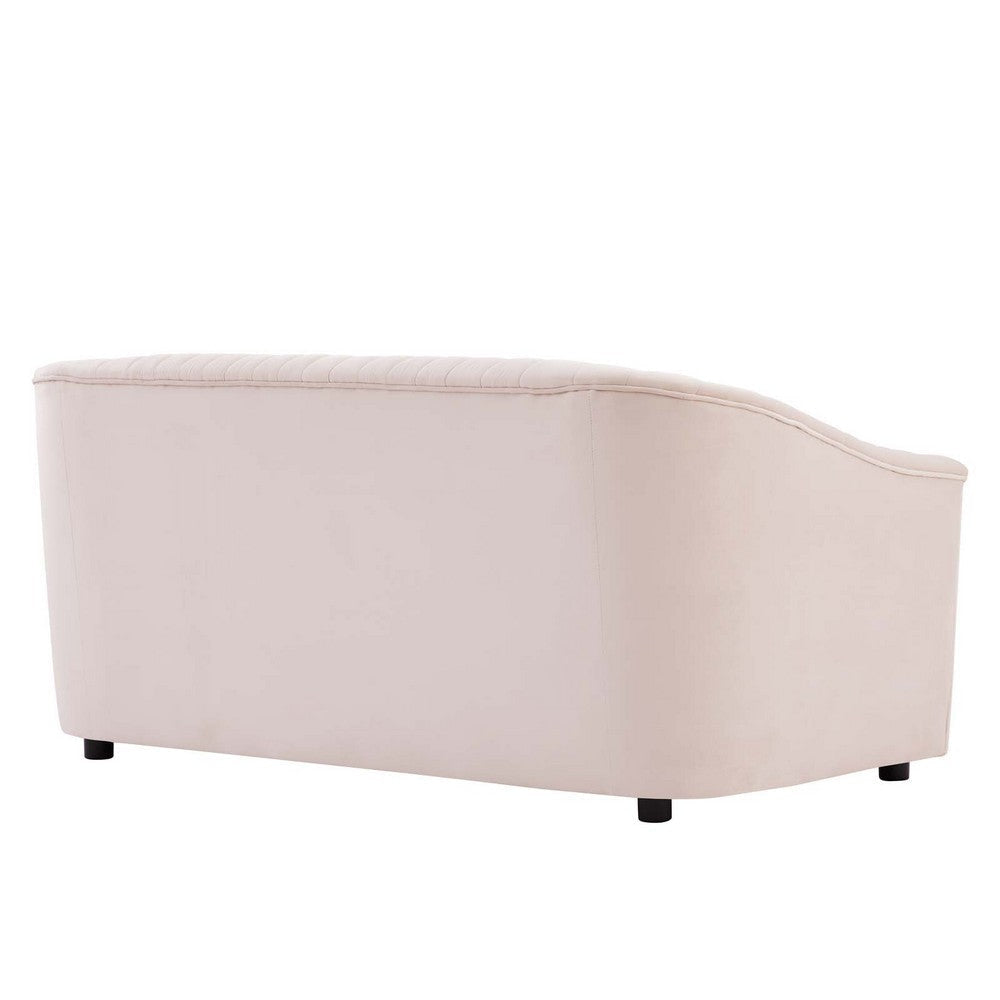 Modway Announce Performance Velvet Channel Tufted Sofa Pink MDY-EEI-5054-PNK