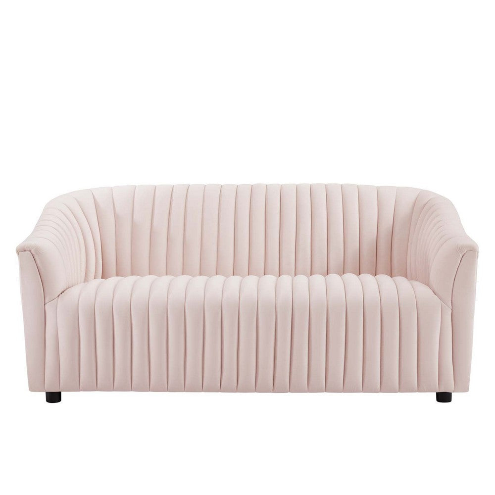 Modway Announce Performance Velvet Channel Tufted Sofa Pink MDY-EEI-5054-PNK