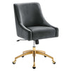 Modway Discern Performance Velvet Swivel Office Chair in Gray