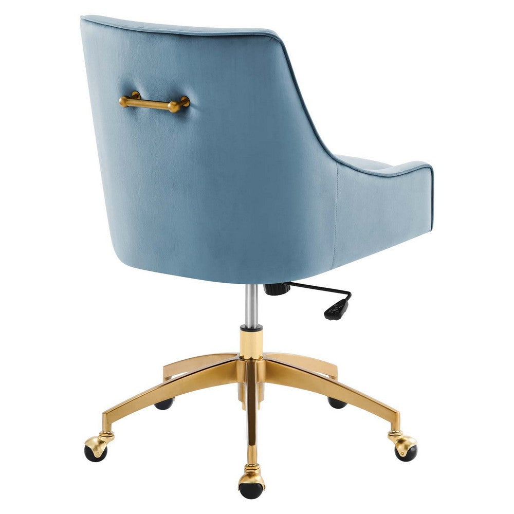 Modway Discern Performance Velvet Swivel Office Chair in Light Blue MDY-EEI-5079-LBU