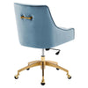 Modway Discern Performance Velvet Swivel Office Chair in Light Blue MDY-EEI-5079-LBU