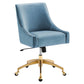 Modway Discern Performance Velvet Swivel Office Chair in Light Blue