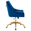 Modway Discern Performance Velvet Swivel Office Chair in Navy MDY-EEI-5079-NAV