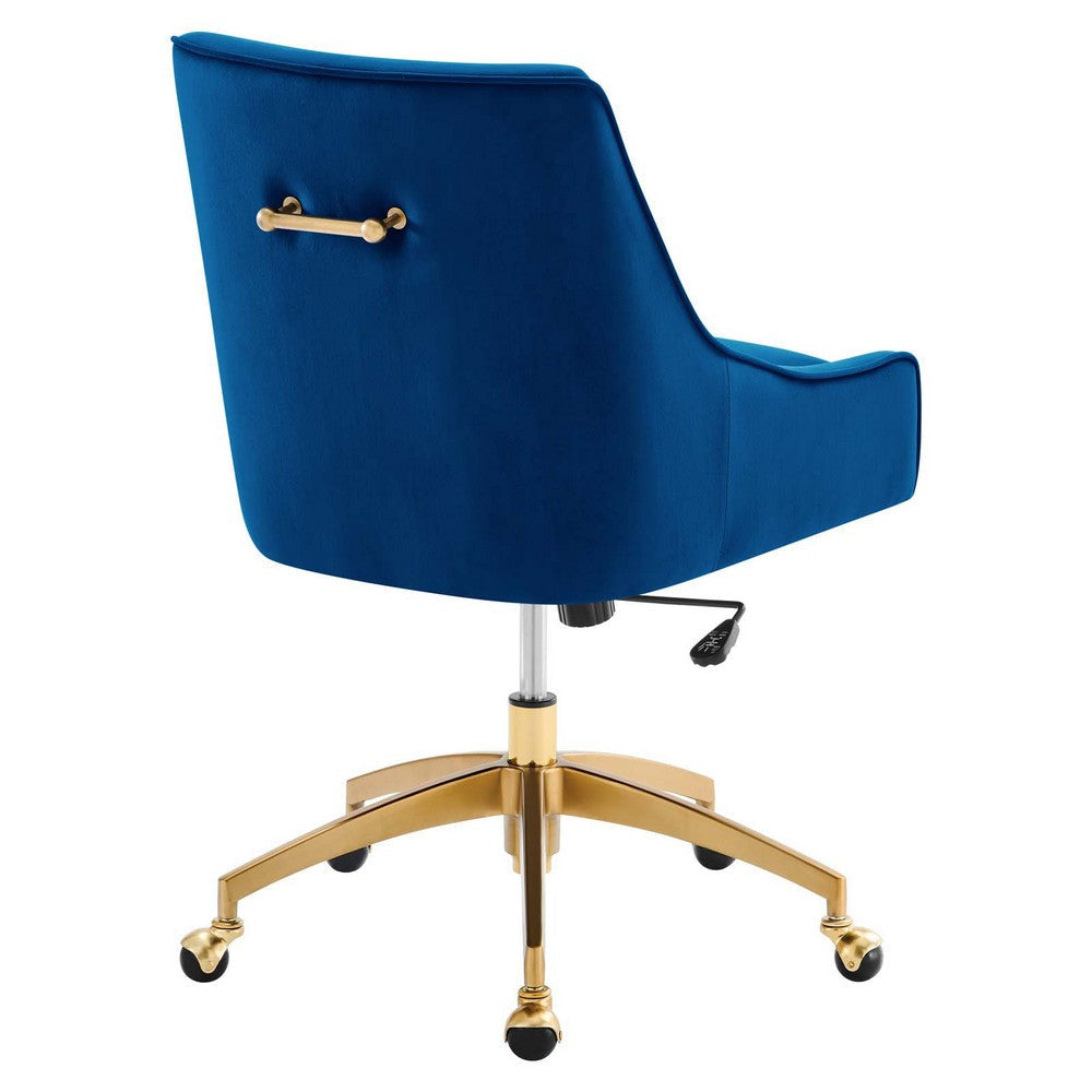 Modway Discern Performance Velvet Swivel Office Chair in Navy MDY-EEI-5079-NAV