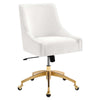 Modway Discern Performance Velvet Swivel Office Chair in White