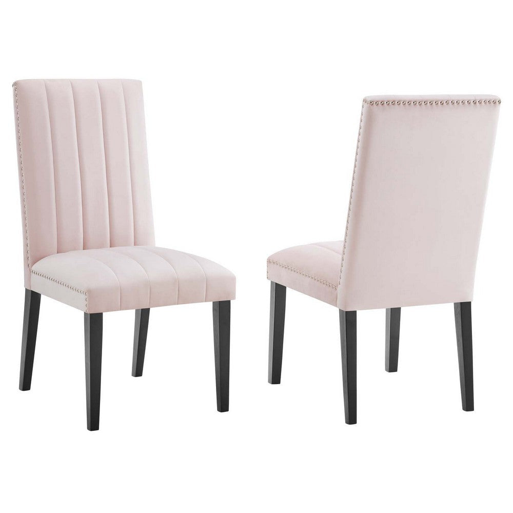 Catalyst Performance Velvet Dining Side Chairs - Set of 2 - No Shipping Charges MDY-EEI-5081-GRN