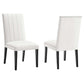 Modway Catalyst Channel Tufted Performance Velvet Parsons Dining Side Chairs in White-Set of 2