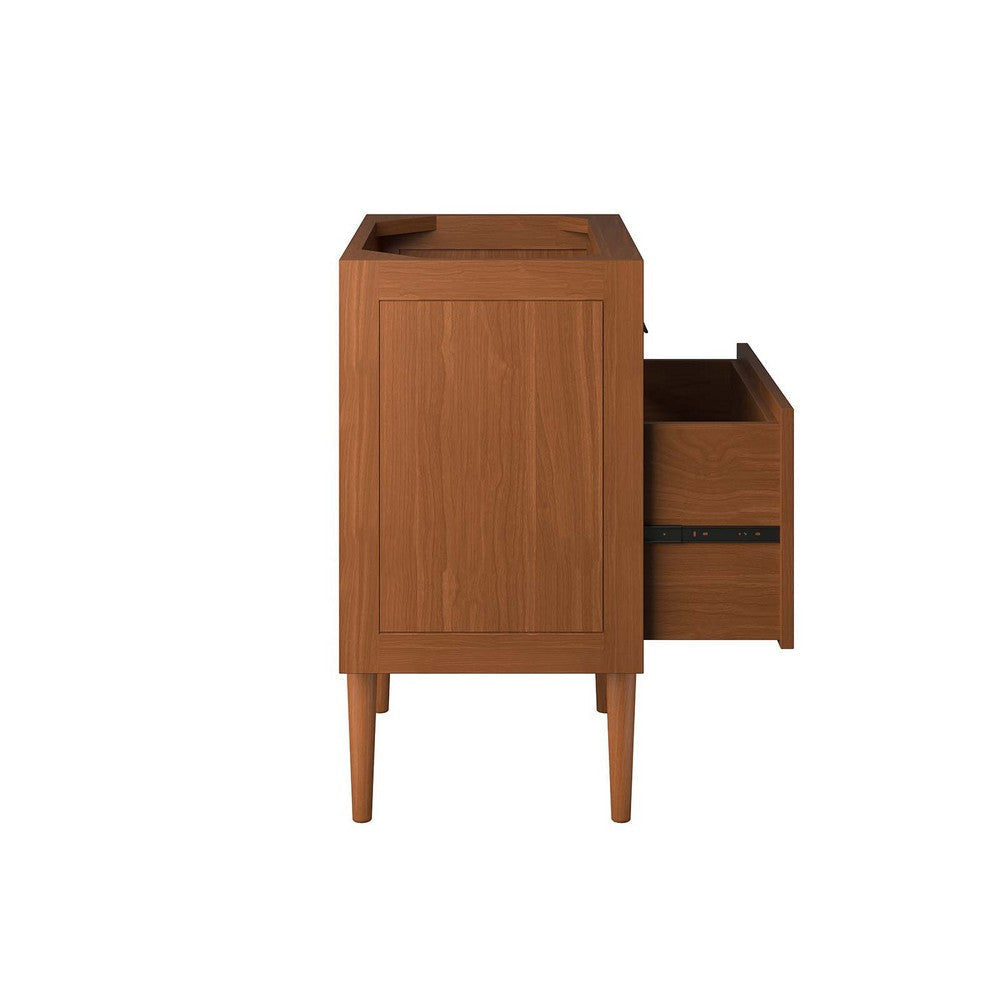 Modway EEI-5082-NAT Cassia 24’’ Teak Wood Bathroom Vanity Cabinet (Sink Basin Not Included) Natural MDY-EEI-5082-NAT