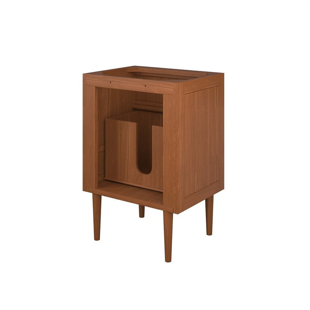 Modway EEI-5082-NAT Cassia 24’’ Teak Wood Bathroom Vanity Cabinet (Sink Basin Not Included) Natural MDY-EEI-5082-NAT