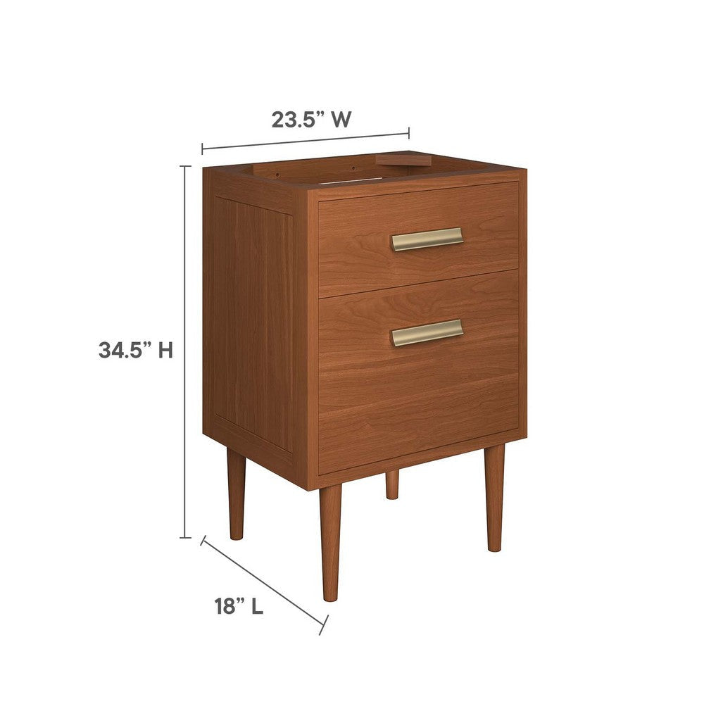 Modway EEI-5082-NAT Cassia 24’’ Teak Wood Bathroom Vanity Cabinet (Sink Basin Not Included) Natural MDY-EEI-5082-NAT