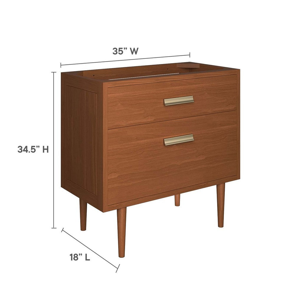 Modway EEI-5083-NAT Cassia 36’’ Teak Wood Bathroom Vanity Cabinet (Sink Basin Not Included) Natural MDY-EEI-5083-NAT