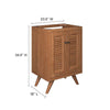 Modway EEI-5086-NAT Birdie 24’’ Teak Wood Bathroom Vanity Cabinet (Sink Basin Not Included) Natural MDY-EEI-5086-NAT