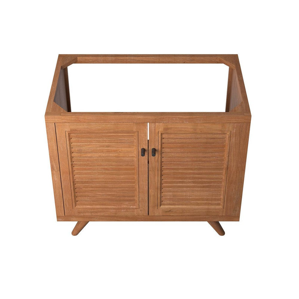 Modway EEI-5087-NAT Birdie 36’’ Teak Wood Bathroom Vanity Cabinet (Sink Basin Not Included) Natural MDY-EEI-5087-NAT